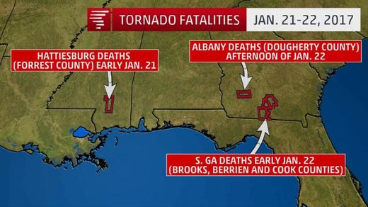US tornado fatalities Jan 2017