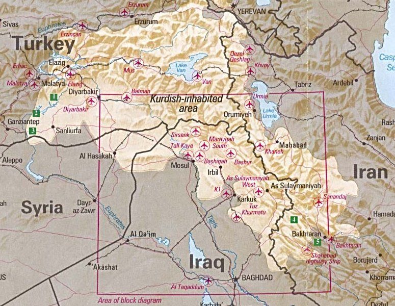 Iran Syria Turkey Map Middle East