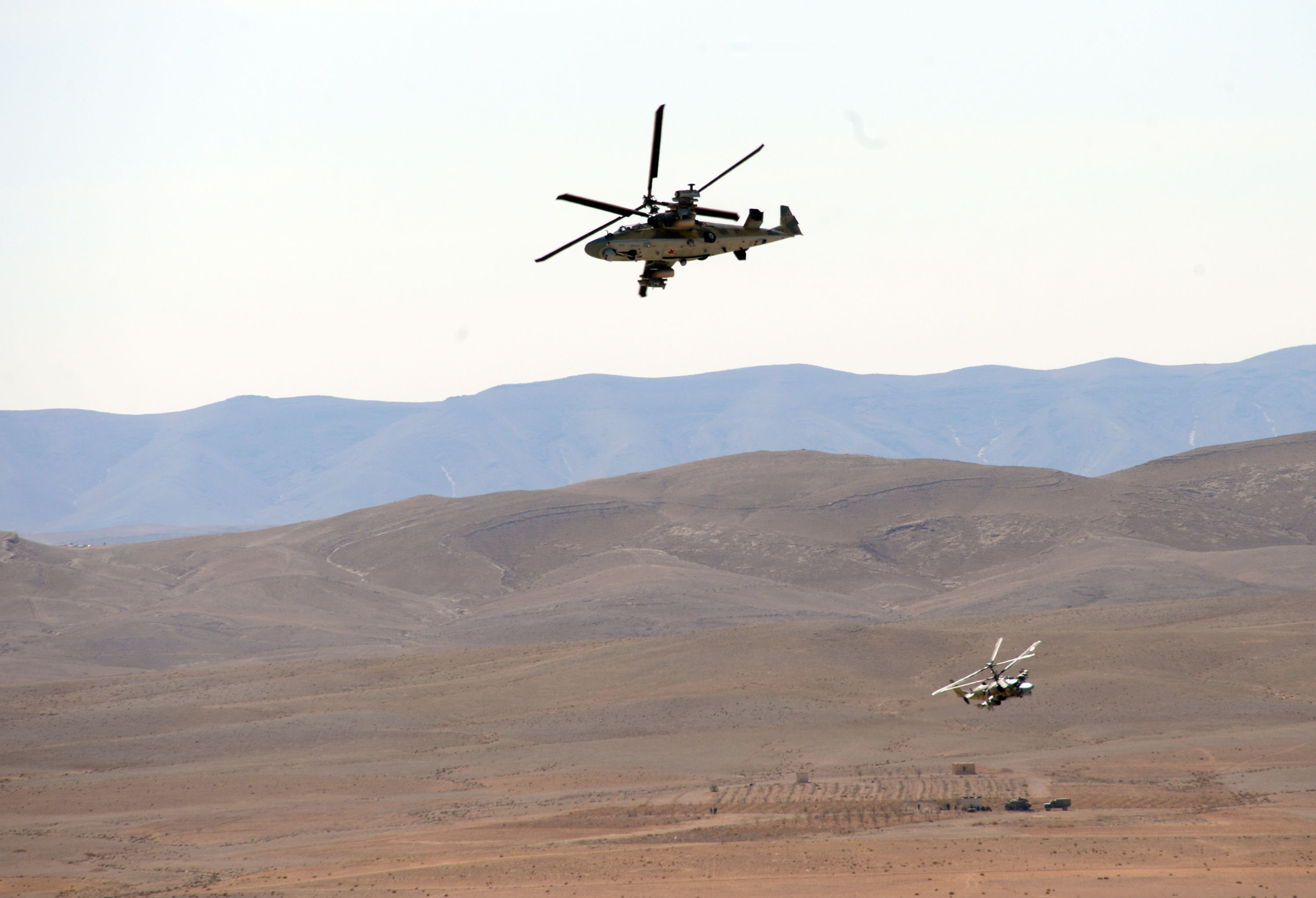 Click to enlarge Russian Ka-52 attack helicopters in Syria