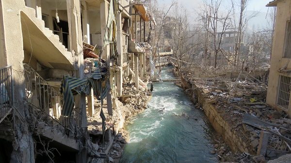 area around the Ain al-Fijeh water pumping station