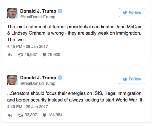 Trump McCain Graham tweets