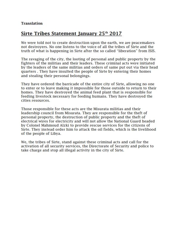 Click to enlarge Libya Clinton mercenaries tribes of Sirte