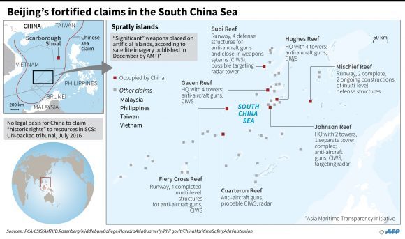China's South China Seas claims map