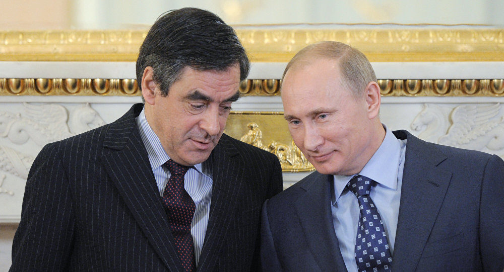 Francois Fillon and Vladimir Putin