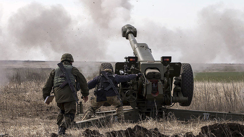 Click to enlarge Azov Battalion holds artillery training