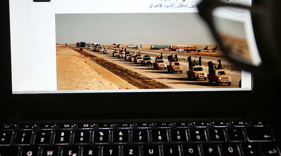 ISIS video on laptop