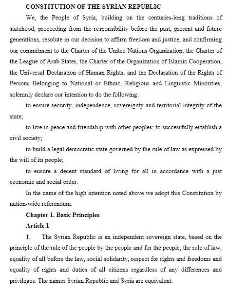 Click to enlarge Syria Constitution Russia