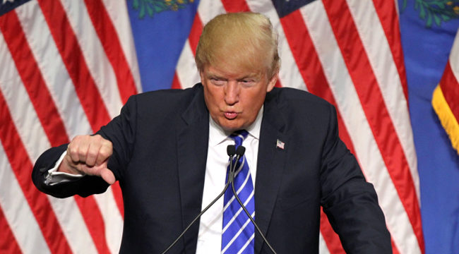 Click to enlarge Donald Trump thumbs down