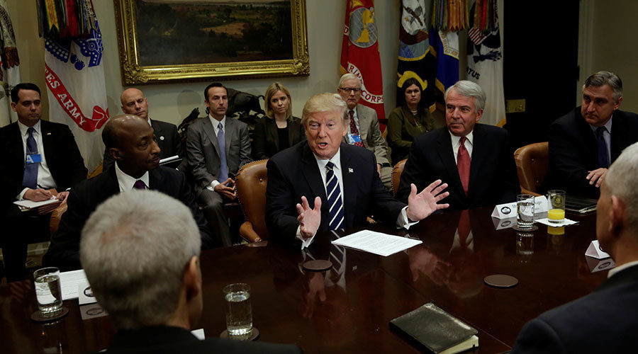 Click to enlarge US President Donald Trump meets with Pharma industry