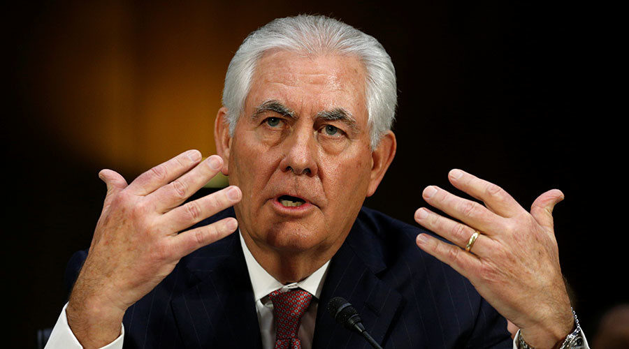 Rex Tillerson, the former chairman and chief executive officer of Exxon Mobil, testifies during a Senate Foreign Relations Committee confirmation hearing to become U.S. Secretary of State on Capitol Hill in Washington, U.S. January 11, 2017
