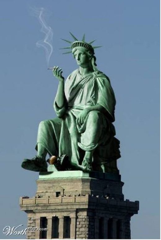 smoking statue of liberty