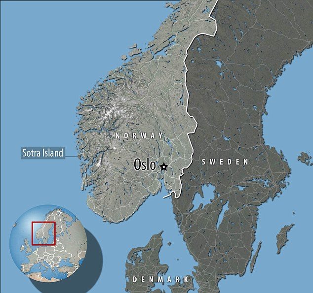 The whale was found in the waters off the island of Sotra, in western Norway