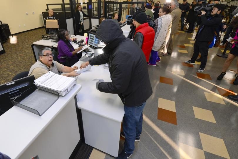 Click to enlarge California people applying for drivers license