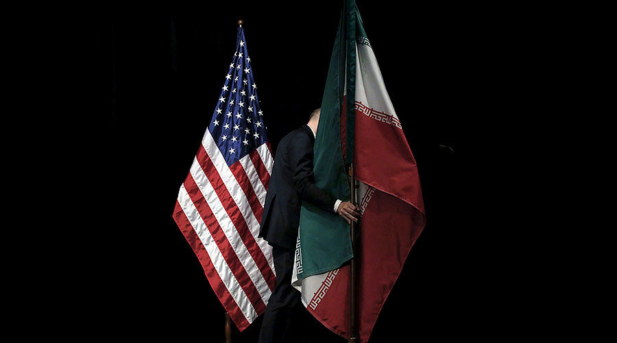 US and Iran flags