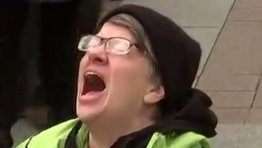 liberal snowflake protester screaming trump Inauguration
