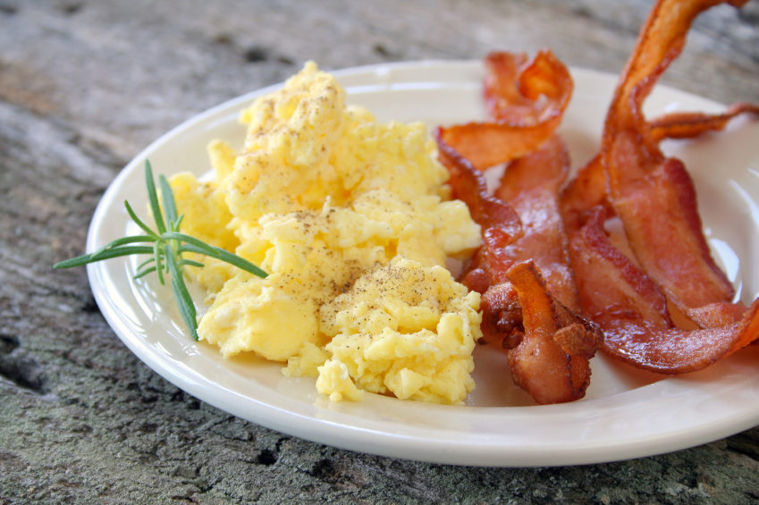 bacon and scrambled eggs