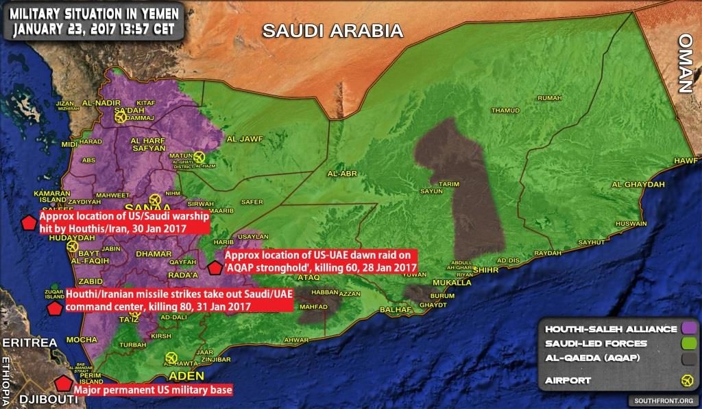 Click to enlarge yemen war map