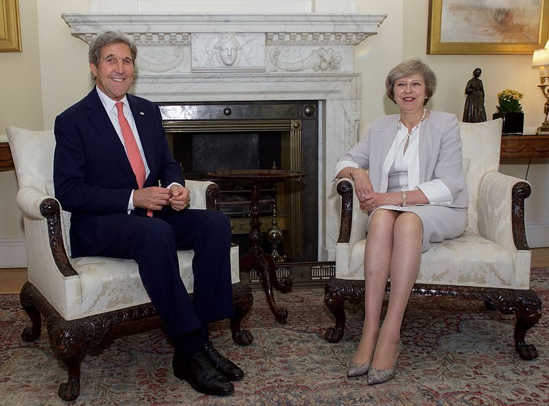 Click to enlarge Kerry with Theresa May