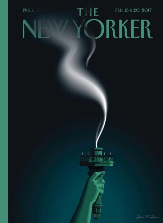 Click to enlarge The Statue of Liberty’s extinguished flame smolders promotes fear and doom.
