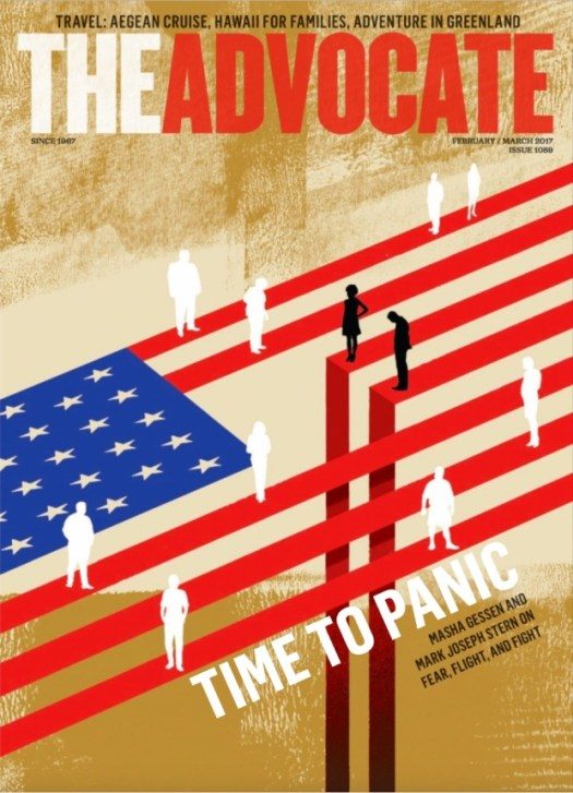 Click to enlarge The LGBT magazine says it’s “time to panic.” For what reason? Trump supports LGBT rights.