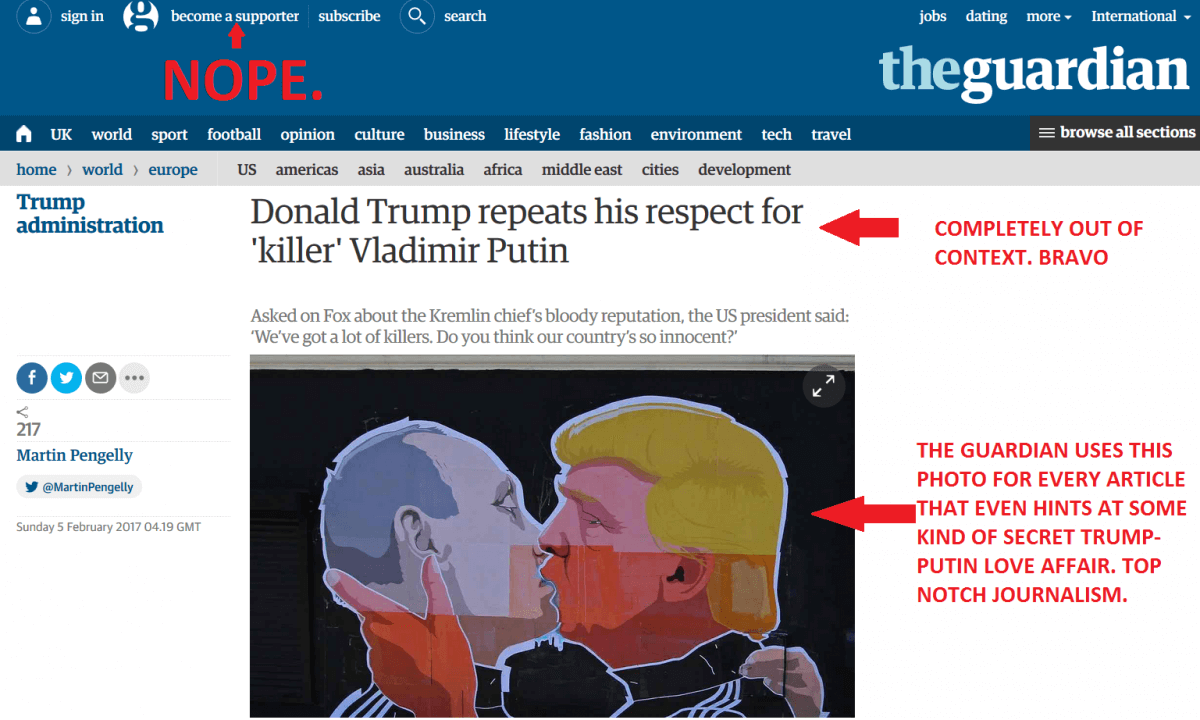 guardian sucks, guardian trump putin