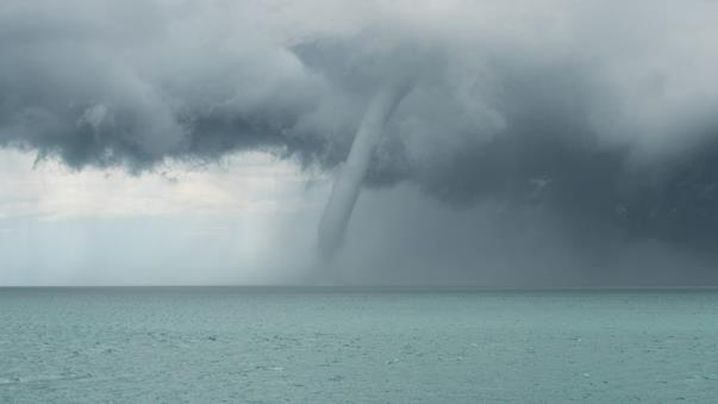 The waterspout lasted for close to seven minutes. 