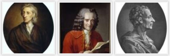 John Locke, Voltaire and Montesquieu
