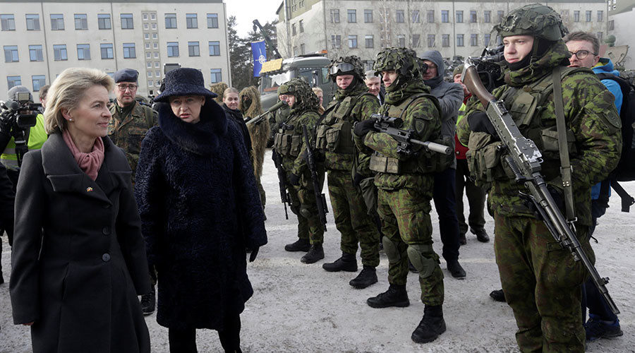 Click to enlarge German Defense Minister (L) and Lithuania's President