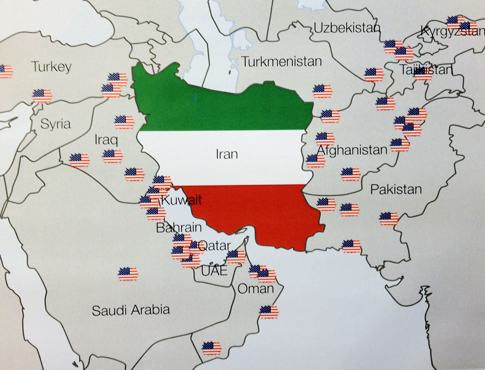 Click to enlarge US Bases around Iran