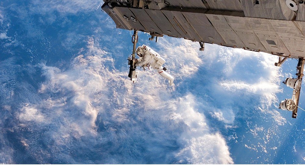 Astronaut at space station
