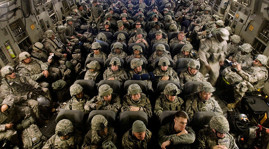 Click to enlarge US troops on jet