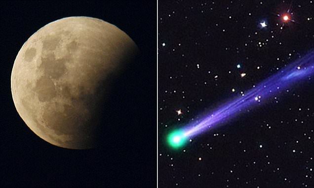 comet and full moon