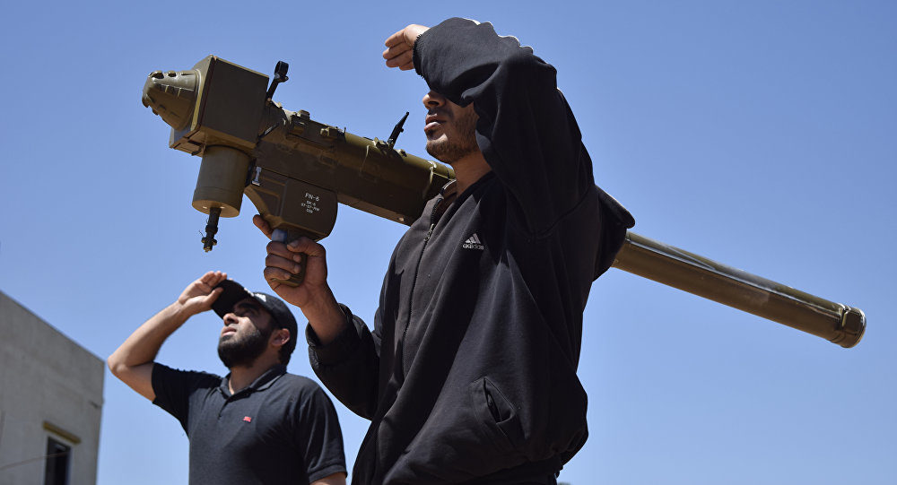 Syrian rebel fighters with MANPAD