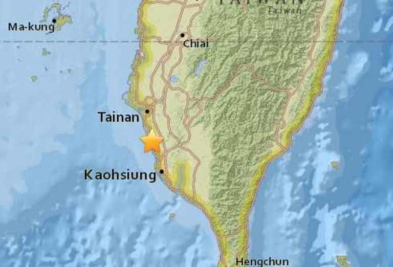 Click to enlarge Taiwan quake map