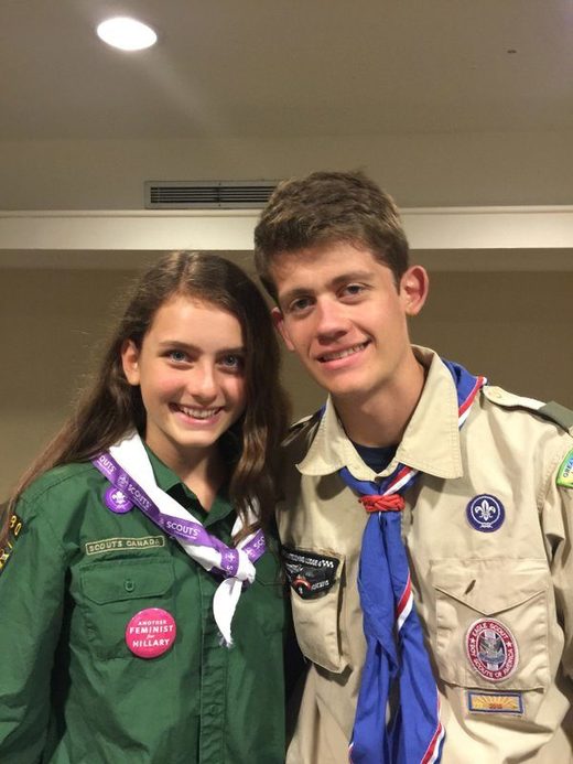Click to enlarge Boy Scout and Girl Scout