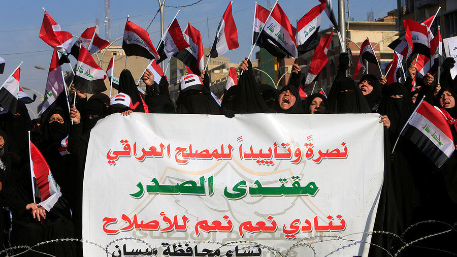 Supporters of Iraqi Shi'ite cleric Moqtada al-Sadr in Baghdad,Iraq