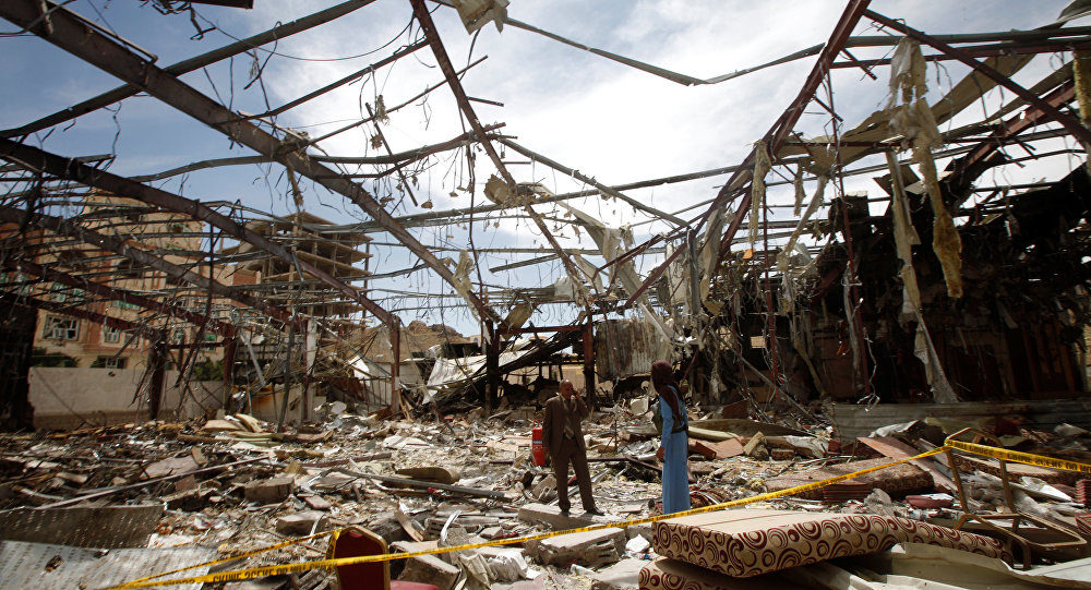 Yemen community hall destroyed