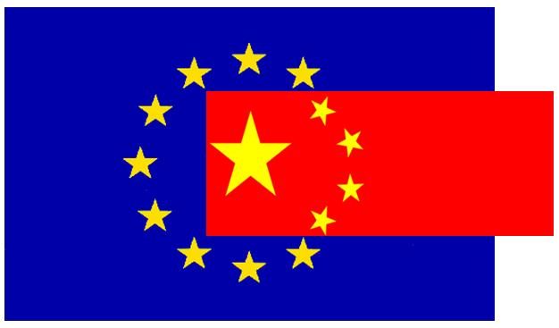 EU and Chinese flag graphic