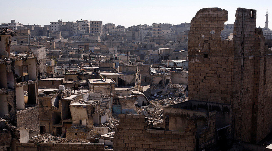 destroyed syrian city