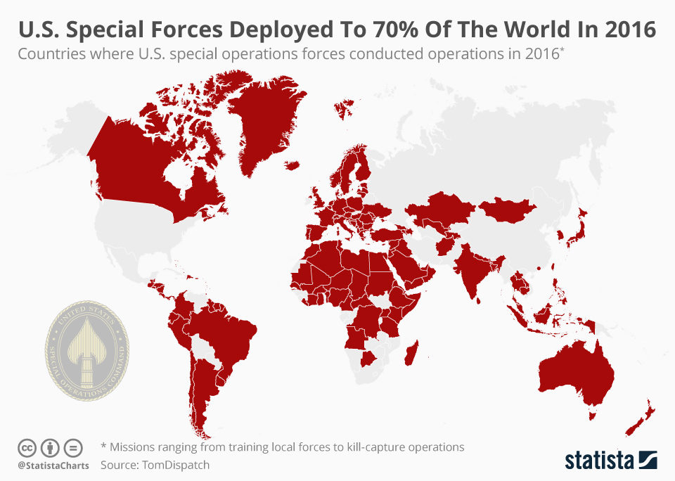 U.S. special operations forces conducted operations in 2016