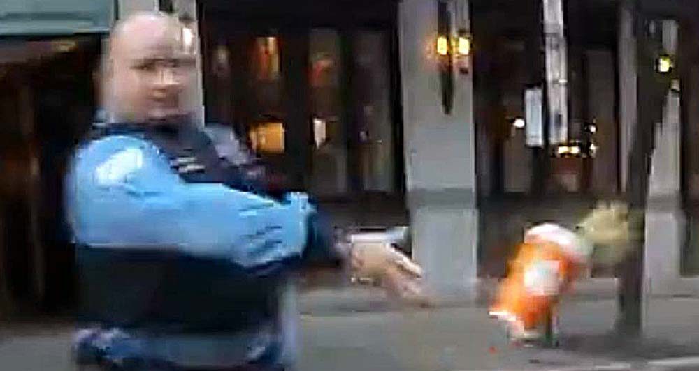 Cop throws coffee
