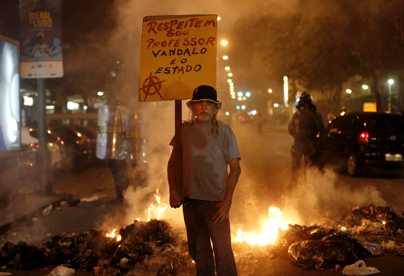 protesters in Rio de Janeiro, Brazil
