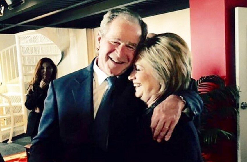 Click to enlarge George Bush and Hillary Clinton
