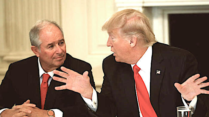 Click to enlarge Steve Schwarzman and Trump
