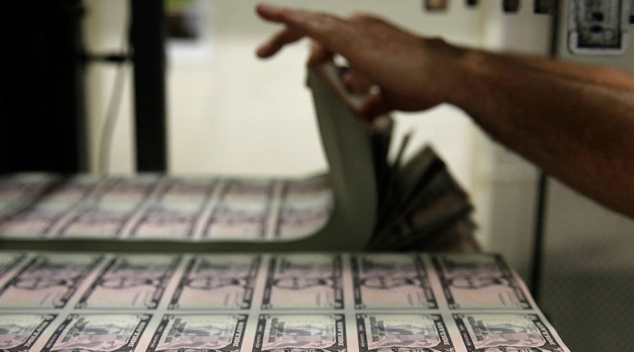 Click to enlarge stacks of US dollars