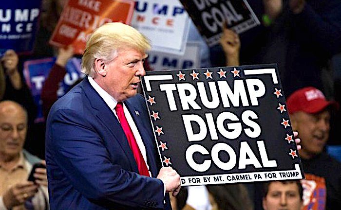 Click to enlarge Trump digs coal