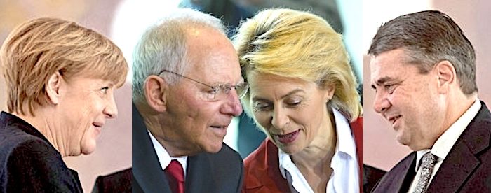 Merkel, Schnaeuble, von der Leyen, Gabriel