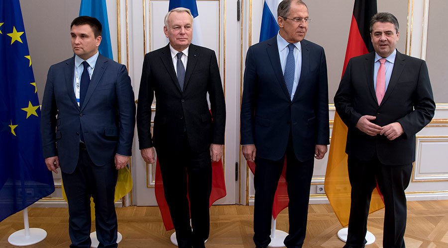 Click to enlarge Foreign Ministers of Ukraine Pavlo Klimkin, France Jean-Marc Ayrault, Russia Sergey Lavrov and Germany Sigmar Gabriel, Security Conference in Munich