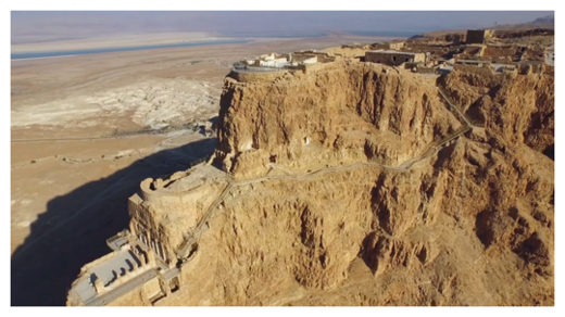 Masada as seen from a drone.
