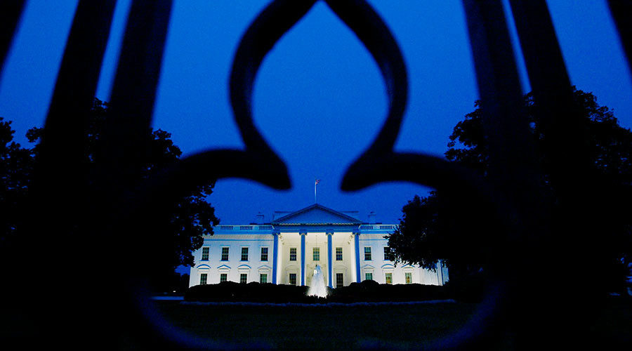 View of White House through gate